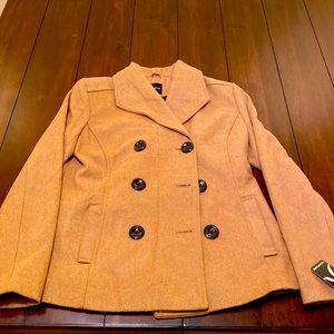 Rampage Double Breasted Pea Coat Dark Khaki Size Large
